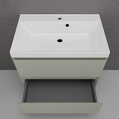 Style Line Тумба под раковину Манхэттен 70 Plus подвесная эмаль олива матовая – фотография-5